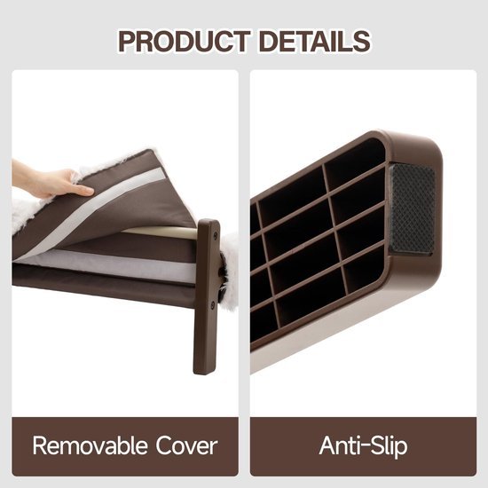 Ibenzoa® Verhoogd ademend hondenbed met wasbare hoes en antislip bodem, XL formaat