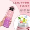 Ibenzoa® Roze sportieve drinkfles van 500 ml met tijdmarkering en lekvrije sluiting Ibenzoa® Roze sportieve drinkfles van 500 ml met tijdmarkering en lekvrije sluiting