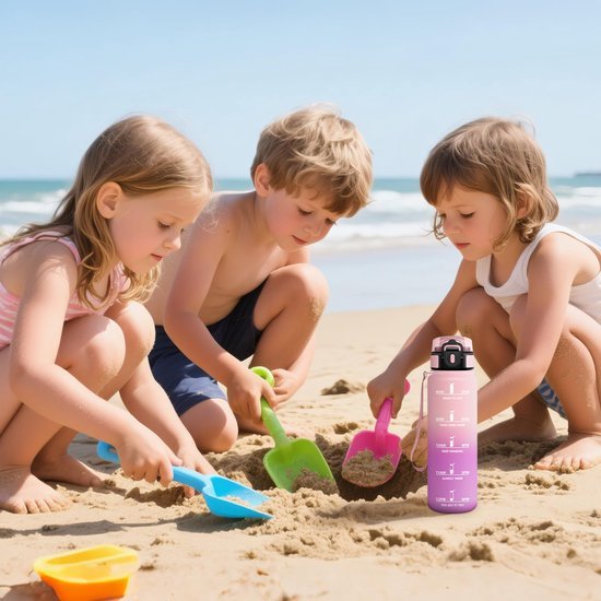 Ibenzoa® Roze sportieve drinkfles van 500 ml met tijdmarkering en lekvrije sluiting Ibenzoa® Roze sportieve drinkfles van 500 ml met tijdmarkering en lekvrije sluiting