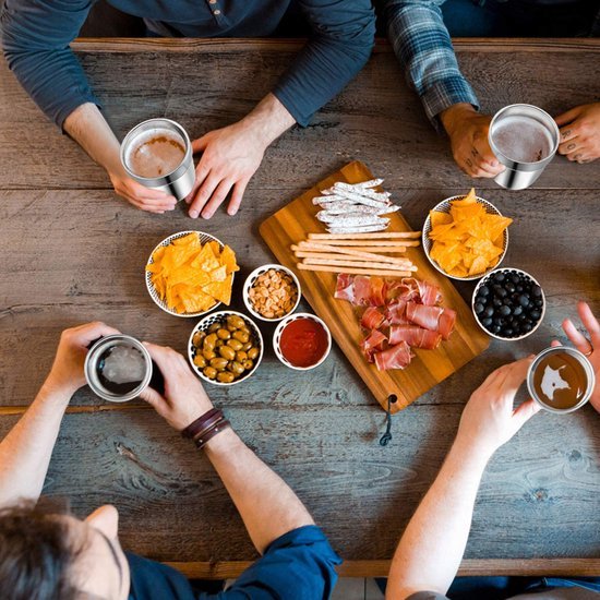 Ibenzoa® Set van 4 dubbelwandige roestvrijstalen espressokopjes voor veelzijdig gebruik Ibenzoa® Set van 4 dubbelwandige roestvrijstalen espressokopjes voor veelzijdig gebruik