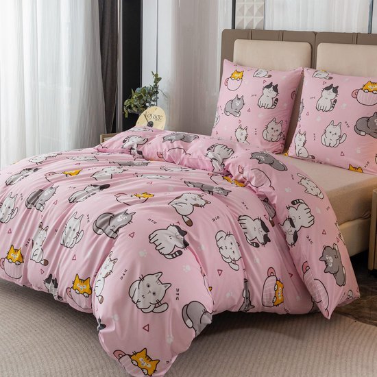 Ibenzoa® Comfortabel en Onderhoudsvriendelijk Beddengoed met Kattenpatroon voor Elke Slaapkamer Ibenzoa® Comfortabel en Onderhoudsvriendelijk Beddengoed met Kattenpatroon voor Elke Slaapkamer