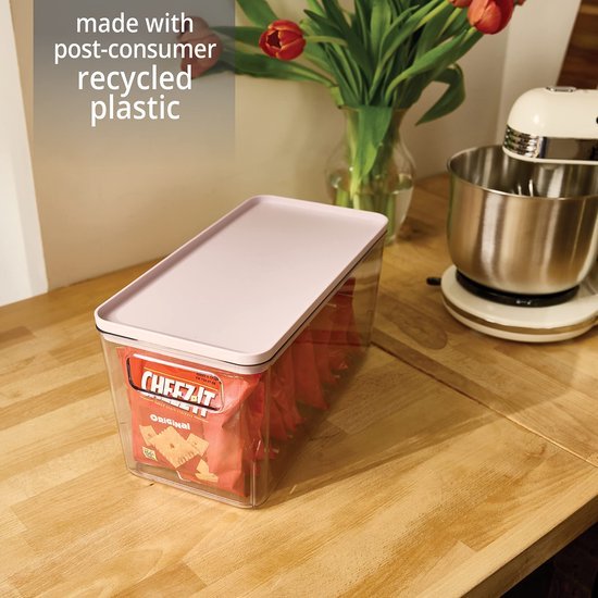 Ibenzoa® Transparante opbergdoos met deksel en handgrepen voor keuken en meer