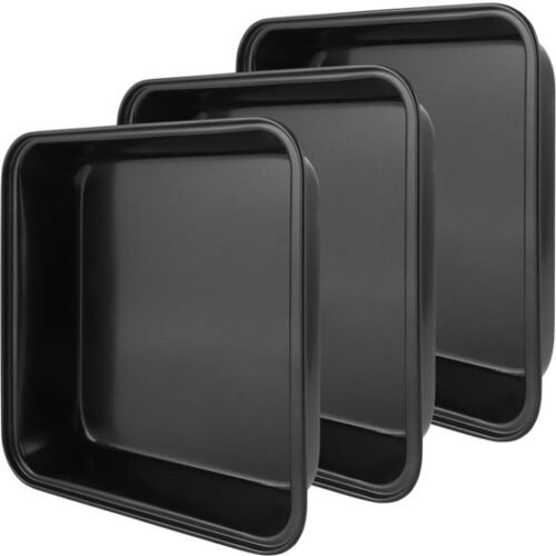 Ibenzoa® Set van drie vierkante ovenschalen met antiaanbaklaag voor veelzijdig gebruik