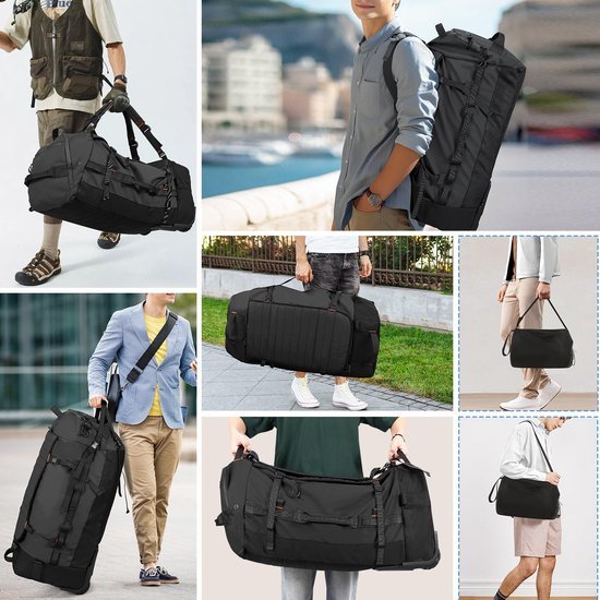 Ibenzoa® Grote opvouwbare reistas op wielen met verstelbare capaciteit en draagopties Ibenzoa® Grote opvouwbare reistas op wielen met verstelbare capaciteit en draagopties