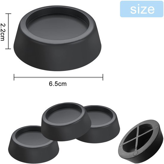 Ibenzoa® Vierdelige set trillingsdempers voor stille en stabiele wasmachines