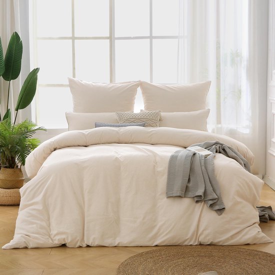 Ibenzoa® Zachte katoenen kussensloop met gestreept linnen ontwerp 40x40 cm Ibenzoa® Zachte katoenen kussensloop met gestreept linnen ontwerp 40x40 cm