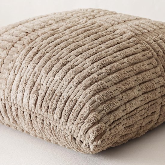 Ibenzoa® Stijlvolle lichtbruine corduroy kussensloop met kruisstrepen voor decoratie Ibenzoa® Stijlvolle lichtbruine corduroy kussensloop met kruisstrepen voor decoratie