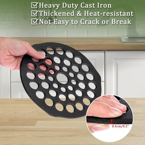 Ibenzoa® Set van twee ronde gietijzeren grillroosters met drie poten voor veelzijdig gebruik