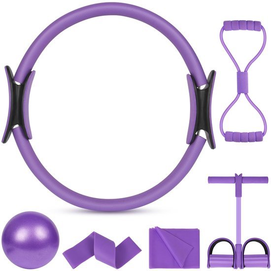 Ibenzoa® Complete Pilates en Yoga Set voor Thuis met Accessoires en Weerstandsbanden