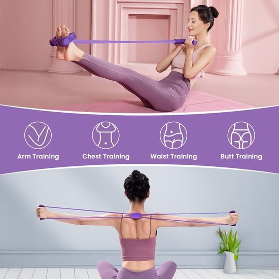 Ibenzoa® Complete Pilates en Yoga Set voor Thuis met Accessoires en Weerstandsbanden