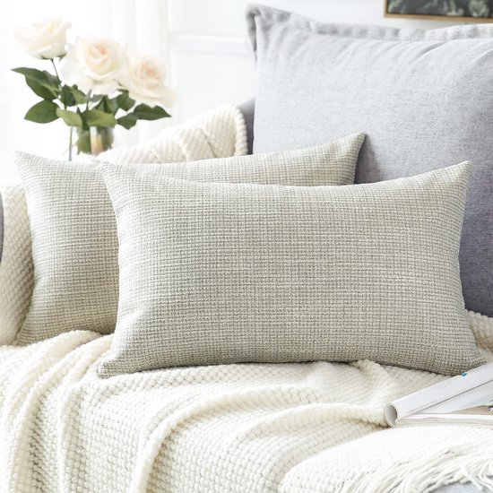 Ibenzoa® Set van 2 moderne linnen kussenhoezen voor bank en slaapkamer decoratie
