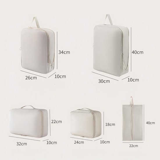 Ibenzoa® Complete set van 6 reisorganizers voor efficiënt inpakken en opbergen