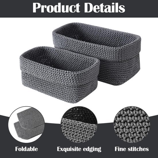 Ibenzoa® Stijlvolle en veelzijdige gevlochten opbergmanden set voor elke ruimte in huis