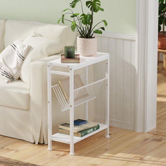 Unyqoos® bijzettafel met planken en tijdschriftenhouder