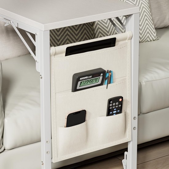 Unyqoos® Handige inklapbare C-vormige bijzettafel met opbergtas voor elke ruimte Unyqoos® Handige inklapbare C-vormige bijzettafel met opbergtas voor elke ruimte