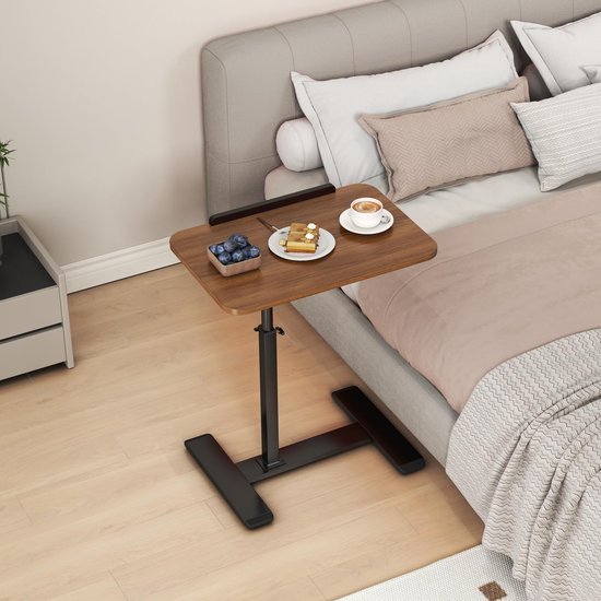Unyqoos® Verstelbare en draaibare bijzettafel in C-vorm voor multifunctioneel gebruik