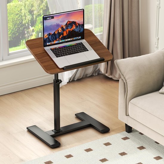 Unyqoos® Verstelbare en draaibare bijzettafel in C-vorm voor multifunctioneel gebruik