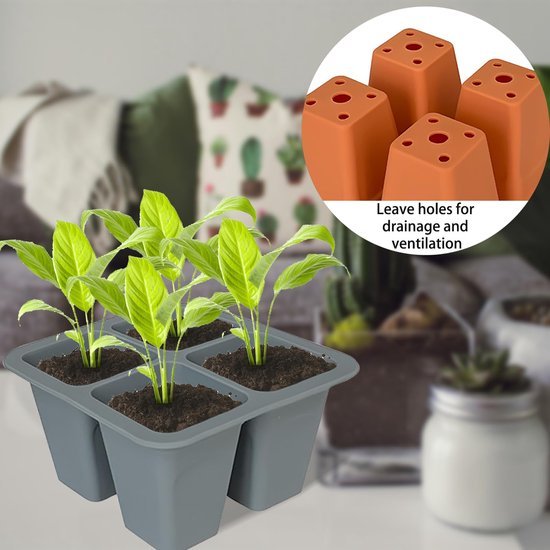 Unyqoos® Opvouwbare siliconen kweektrays met drainage voor planten en tuinieren