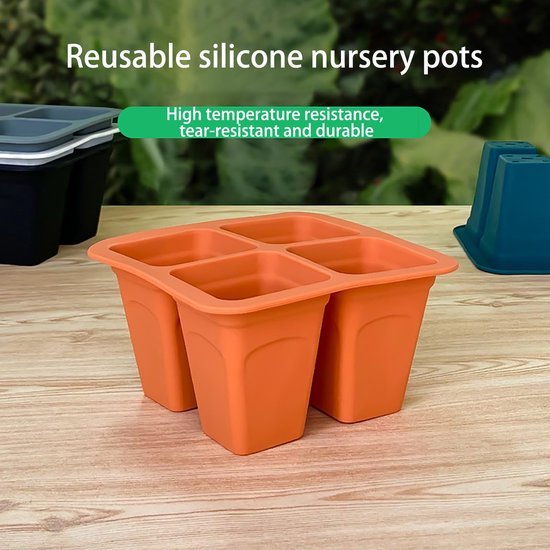 Unyqoos® Opvouwbare siliconen kweektrays met drainage voor planten en tuinieren