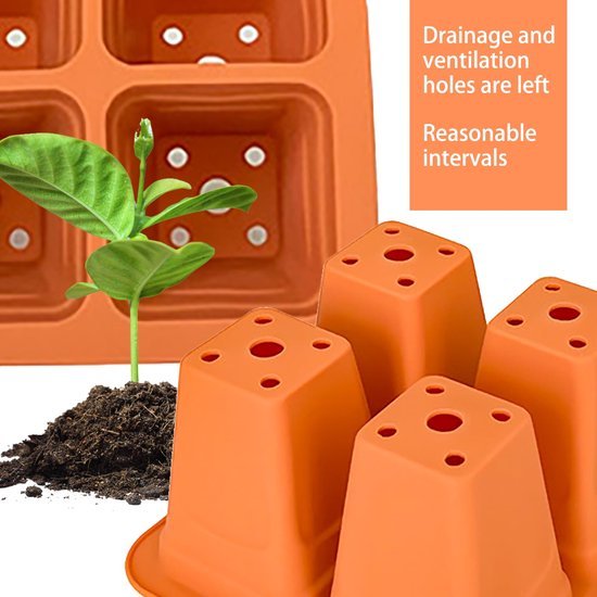 Unyqoos® Opvouwbare siliconen kweektrays met drainage voor planten en tuinieren