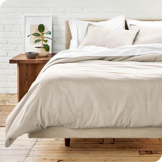 Ibenzoa® Zandkleurige beddengoedset van microvezel voor ultiem slaapcomfort