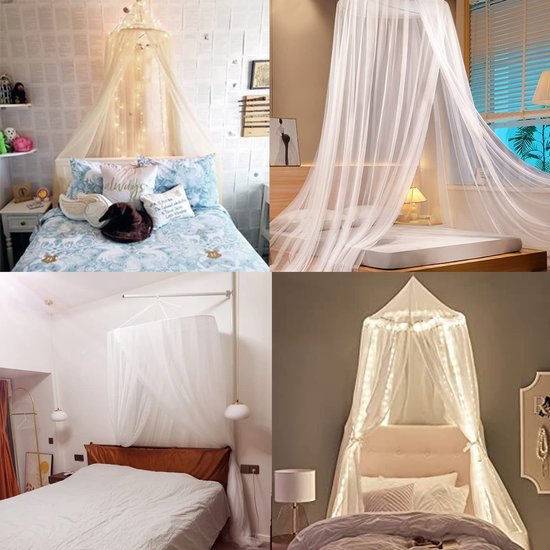 Ibenzoa® Elegante witte klamboe en bedhemel voor een romantische en insectvrije slaapomgeving Ibenzoa® Elegante witte klamboe en bedhemel voor een romantische en insectvrije slaapomgeving