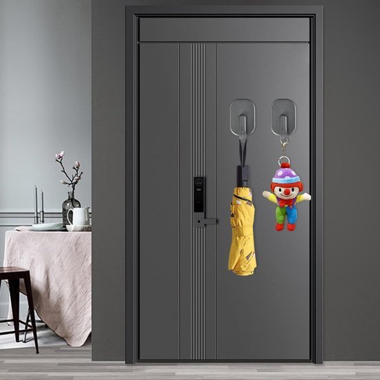 Ibenzoa® Set van 4 Magneethaken in Zwart voor Diverse Oppervlakken en Ruimtes