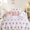 Ibenzoa® Lichtroze beddengoedset met hartmotief en ritssluiting voor meisjes