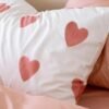 Ibenzoa® Lichtroze beddengoedset met hartmotief en ritssluiting voor meisjes