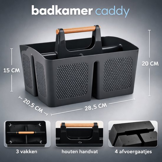 Ibenzoa® Ruime en Draagbare Organizer Mand met Handvat voor Badkamer en Meer
