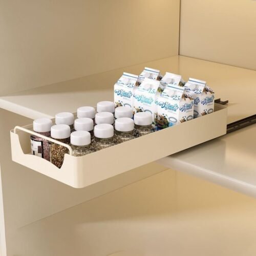 Ibenzoa® Uitschuifbaar opbergrek met nanofolie voor keuken, badkamer en voorraadkast