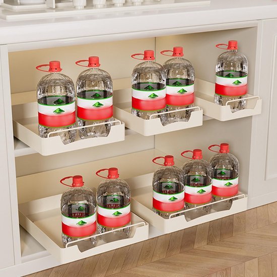 Ibenzoa® Uitschuifbaar opbergrek met nanofolie voor keuken, badkamer en voorraadkast