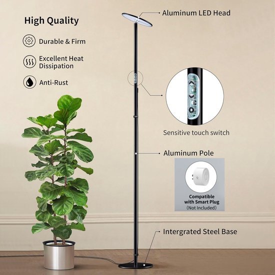 Ibenzoa® Stijlvolle staande lamp met vol spectrum licht voor kamerplanten