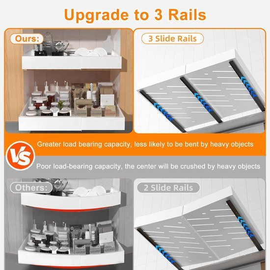 Ibenzoa® Uitschuifbare lade organiser voor keuken en kast met verstelbare breedte