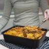 Ibenzoa® Rechthoekige roestvrijstalen ovenschaal met antiaanbaklaag voor lasagne en meer