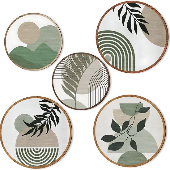 Ibenzoa® Set van vijf bohemian wanddecoraties voor woonkamer en kantoor
