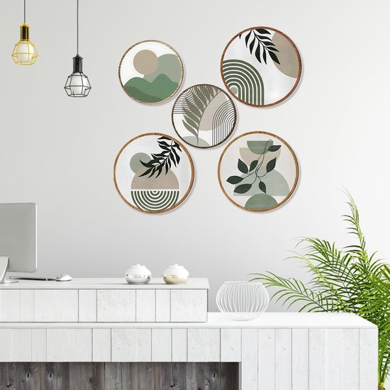 Ibenzoa® Set van vijf bohemian wanddecoraties voor woonkamer en kantoor
