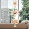 Ibenzoa® Drie verdiepingen hangende mand voor fruit en groenten in bohemian stijl