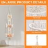 Ibenzoa® Drie verdiepingen hangende mand voor fruit en groenten in bohemian stijl