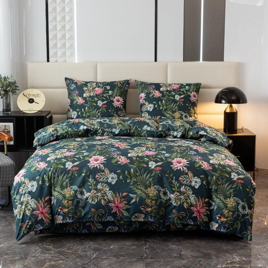 Ibenzoa® Drie-delige beddengoedset met dekbedovertrek en kussensloop van katoenmicrovezel Ibenzoa® Drie-delige beddengoedset met dekbedovertrek en kussensloop van katoenmicrovezel