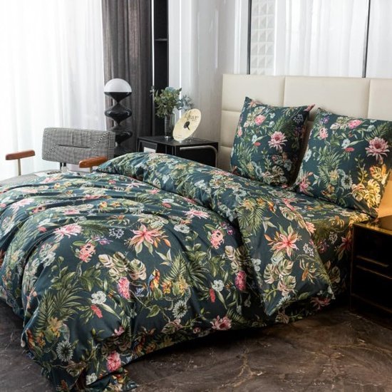 Ibenzoa® Drie-delige beddengoedset met dekbedovertrek en kussensloop van katoenmicrovezel Ibenzoa® Drie-delige beddengoedset met dekbedovertrek en kussensloop van katoenmicrovezel