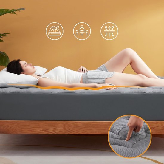 Ibenzoa® Grijze matrasbeschermer 140x200 cm met ademende microvezel en diepe zakken Ibenzoa® Grijze matrasbeschermer 140x200 cm met ademende microvezel en diepe zakken