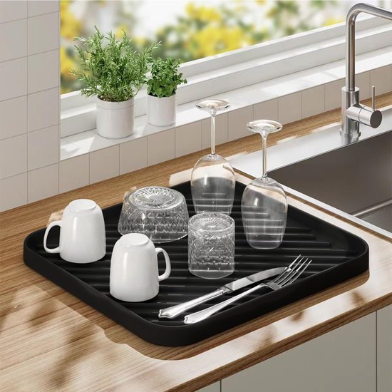 Ibenzoa® Verschuivingsbestendig siliconen dienblad voor keuken en badkamer organisatie