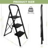 Ibenzoa® Inklapbare ladder met drie treden voor veilig gebruik in huis en kantoor Ibenzoa® Inklapbare ladder met drie treden voor veilig gebruik in huis en kantoor