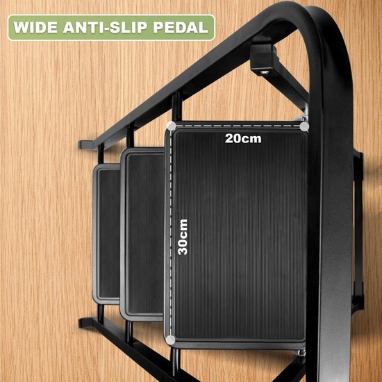 Ibenzoa® Inklapbare ladder met drie treden voor veilig gebruik in huis en kantoor Ibenzoa® Inklapbare ladder met drie treden voor veilig gebruik in huis en kantoor