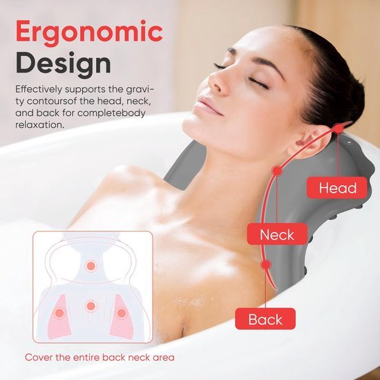 Ibenzoa® Ergonomisch badkussen van hygiënisch siliconen met antislip zuignappen Ibenzoa® Ergonomisch badkussen van hygiënisch siliconen met antislip zuignappen