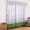 Ibenzoa® Twee stuks transparante gordijnen met bloemenborduursel voor woonkamer