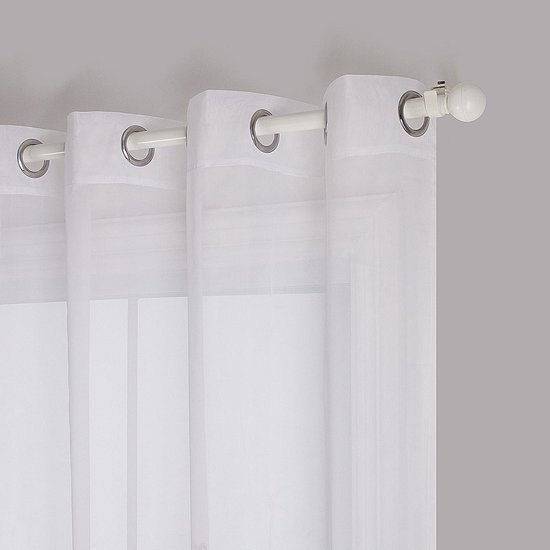 Ibenzoa® Twee stuks transparante gordijnen met bloemenborduursel voor woonkamer