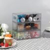 Ibenzoa® Set van drie doorzichtige acryl opbergdozen met stapelbare laden en scheidingswanden Ibenzoa® Set van drie doorzichtige acryl opbergdozen met stapelbare laden en scheidingswanden