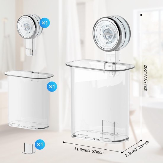 Ibenzoa® Handige tandenborstelhouder met zuignap voor eenvoudige installatie